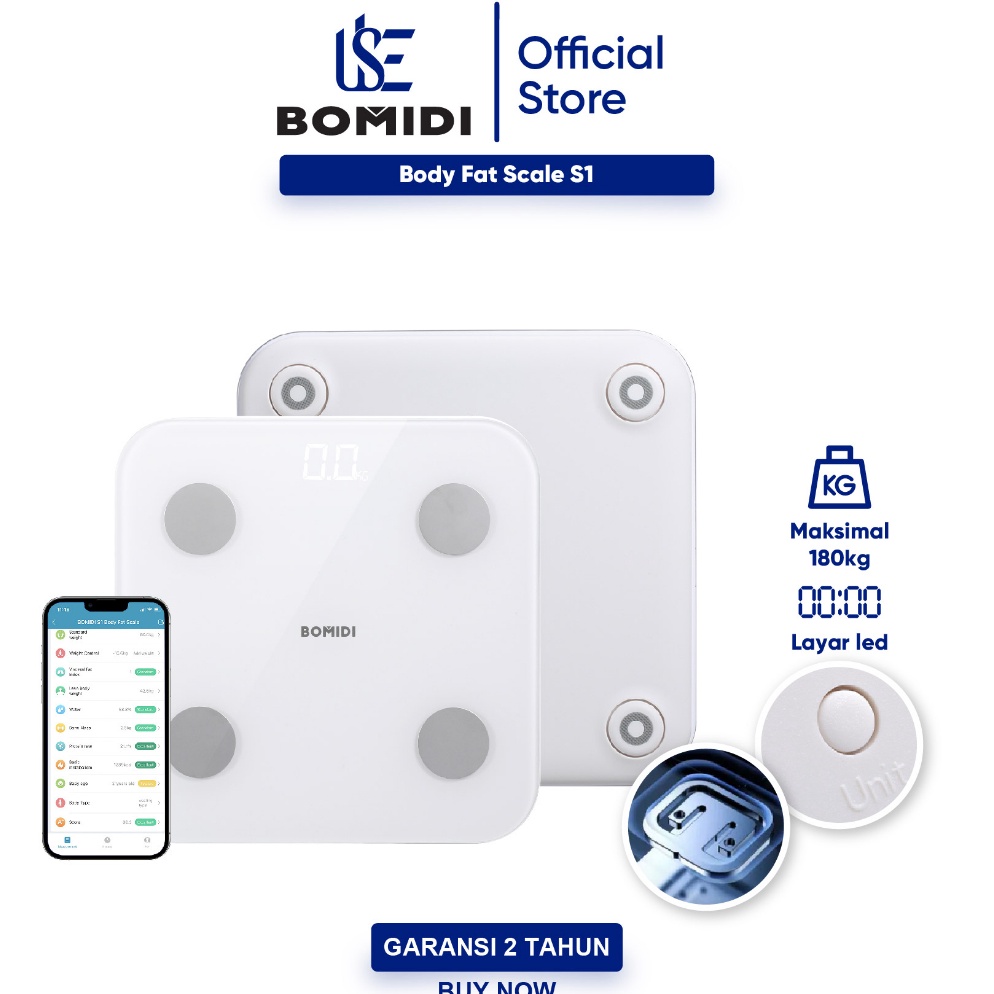 VIRAL Bomidi Smart Scale Body Fat Scale W1 Timbangan Badan Weight Scale