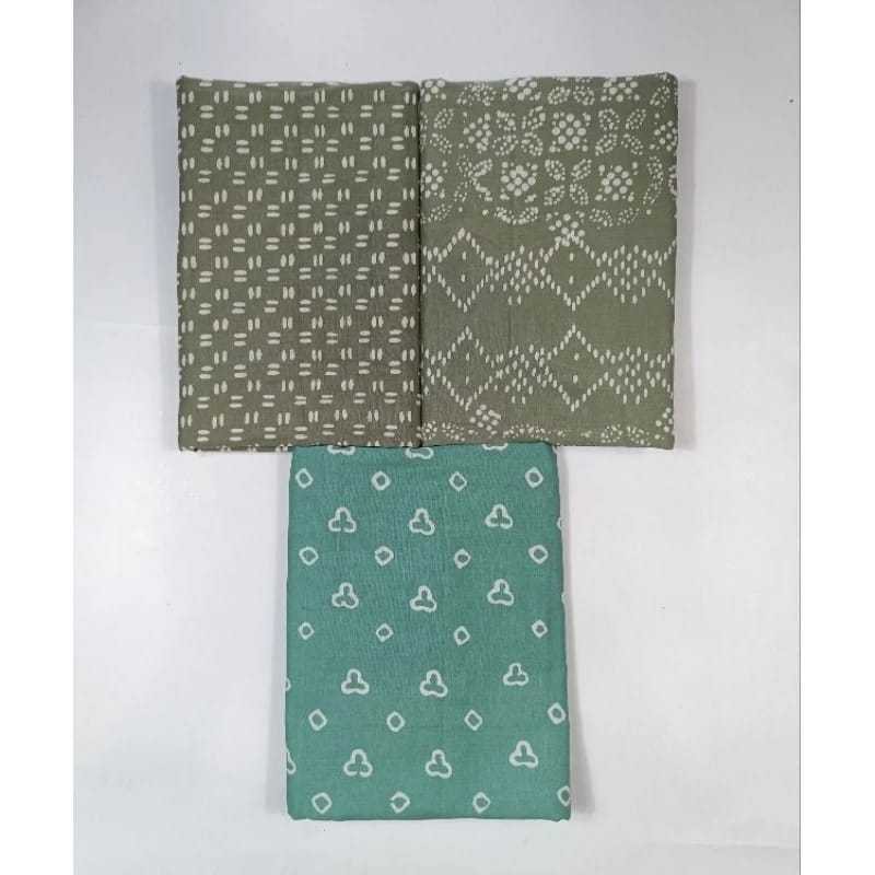 Kain Batik Cap Garutan Warna Sage Green v3