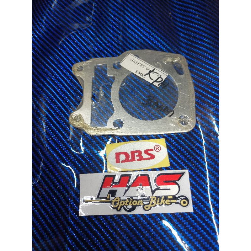 packing blok almunium bore up stroke tebal 3mm, honda supra 125, karisma, kirana DBS thailand