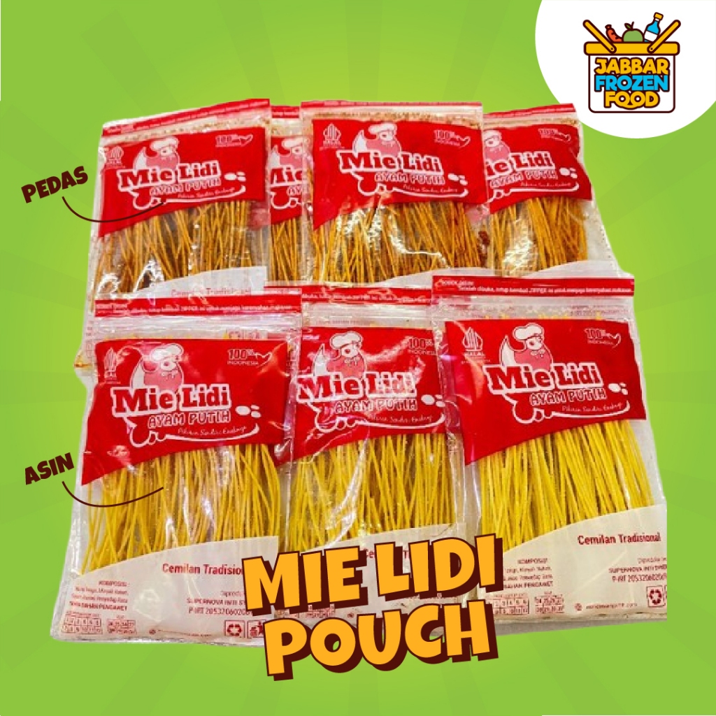 

Mie Lidi Ayam Putih Pouch Lidi-lidian Rasa Asin dan Pedas