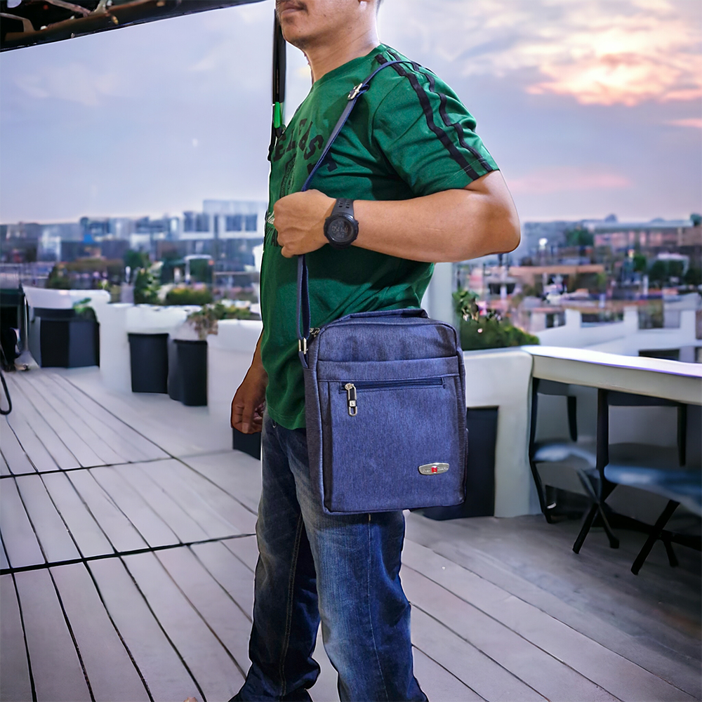 Hot Tas Selempang Polo Campro Tebal Import Slingbag Pria Ukuran L Dan M Dengan Port Usb