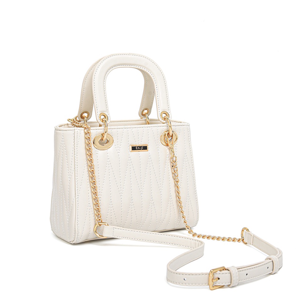 TERLARIS Enji Seora Handbag  Ivory