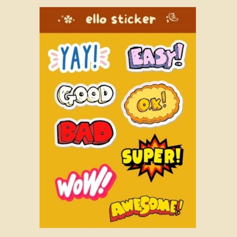 

[ELLO] Sticker Sheet Aesthetic WORD Vinyl Waterproof Glossy