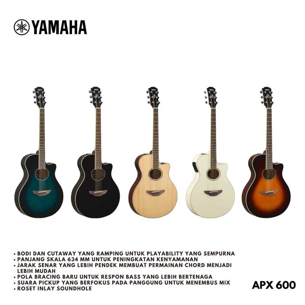 Gitar Akustik Elektrik Yamaha APX600/APX600/APX-600 penerus APX500II