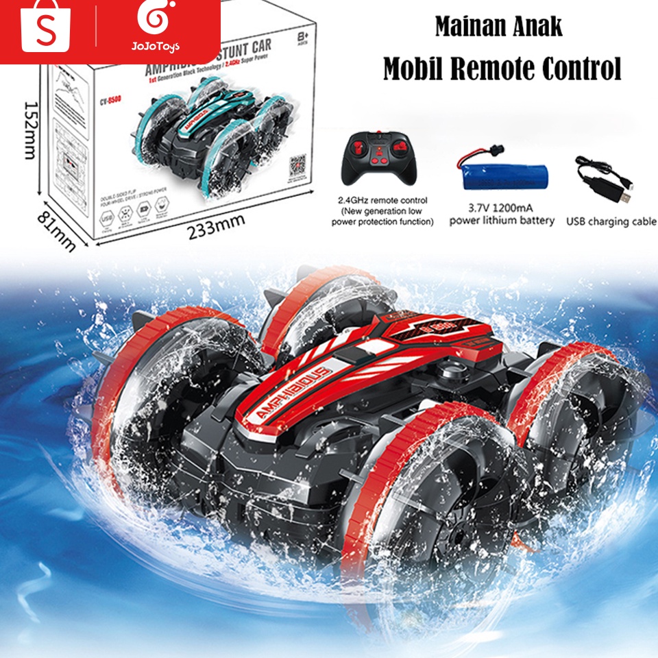 HARGA TERMURAH Jojotoy Mobil RC Amfibi Bisa Di Air  Darat 36 Rotation 24 GHz Waterproof 2in1 RC Stun