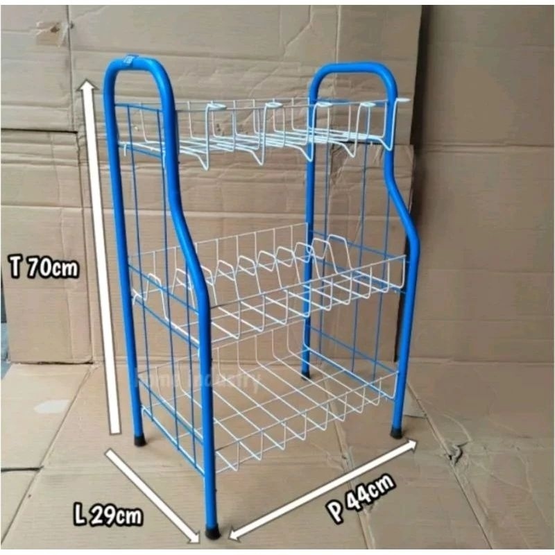 Rak Piring 3 Susun Besi Warna