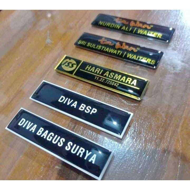 

Name tag/nama peniti dilapis fiberglas