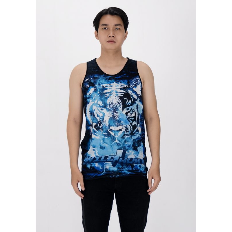 Tanktop/Singlet Pria/Wanita Dewasa | SPOON |  Olahraga/Pantai | Motif - Blue Tiger