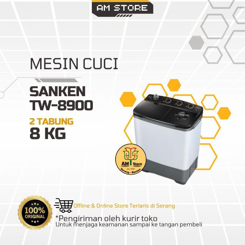 Mesin Cuci Sanken TW-8900 8kg (2 Tabung)