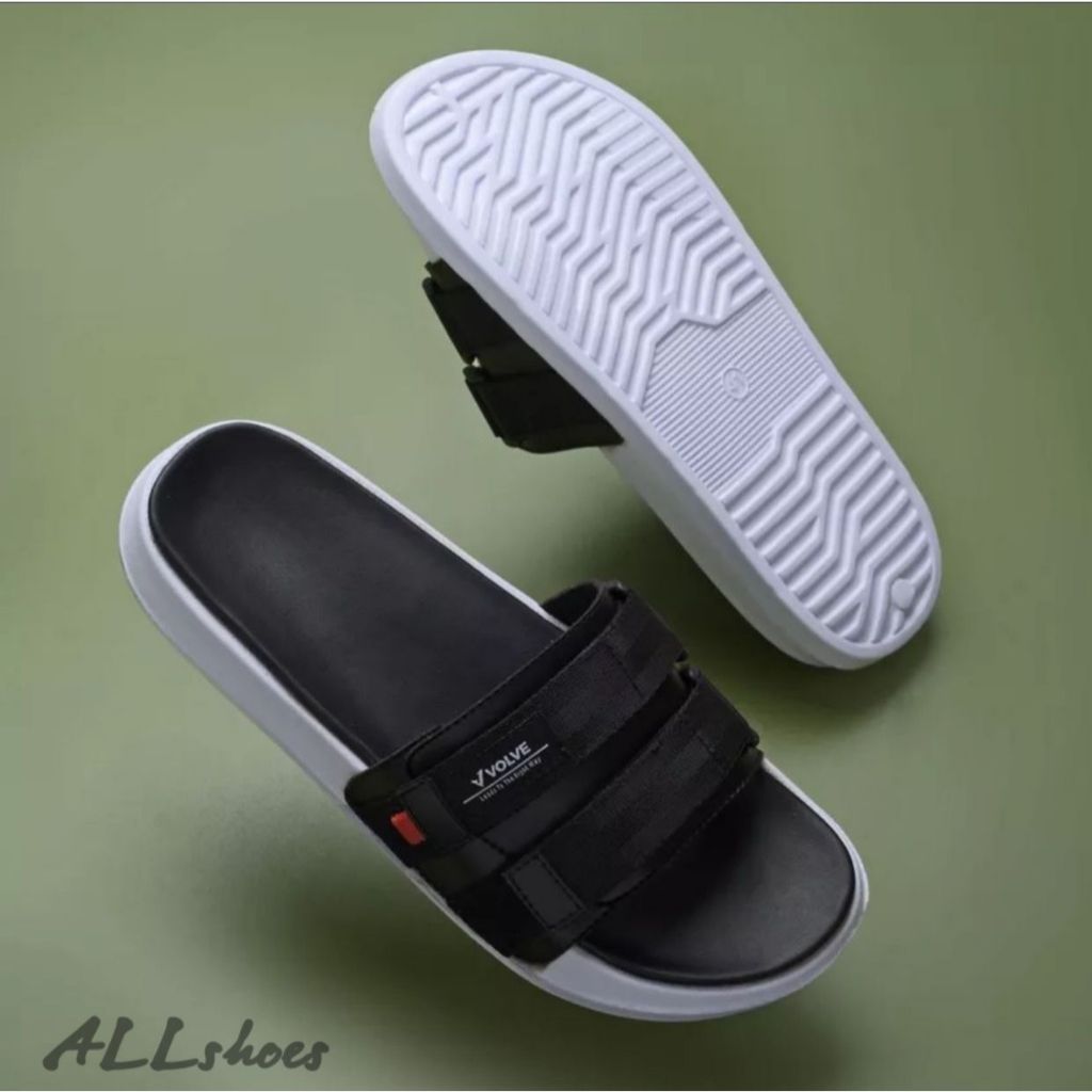 Sandal Slop Kokop Pria Hitam Putih