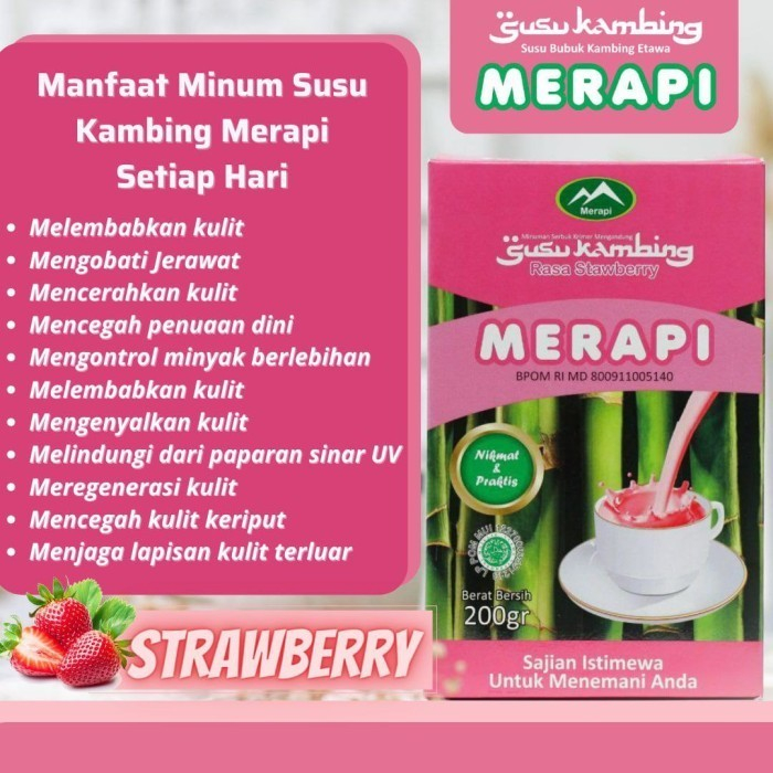 

Susu Etawa Merapi Bubuk Rasa Strawberry Susu Kambing Etawa Penjaga Kesehatan Tubuh 200gr