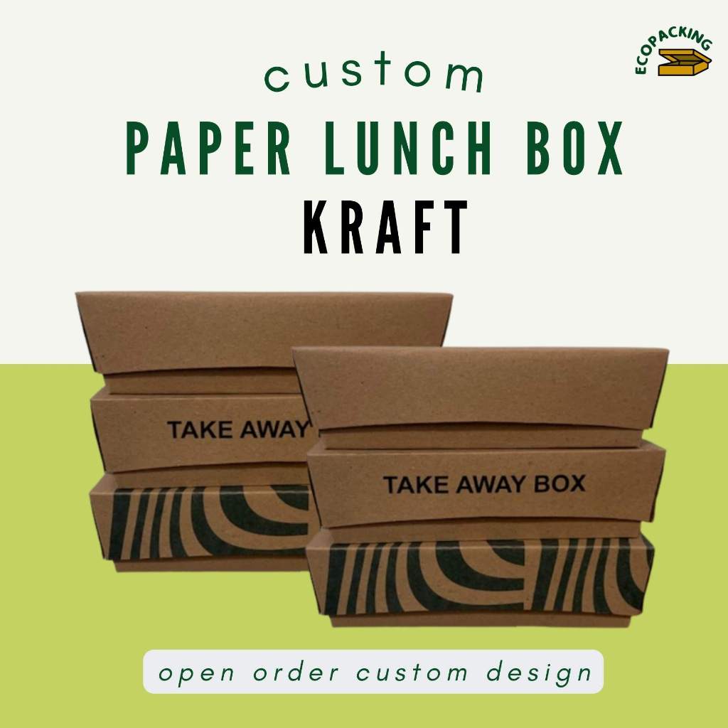 Paper Lunch Box Kraft Food Grade CUSTOM PRINT
