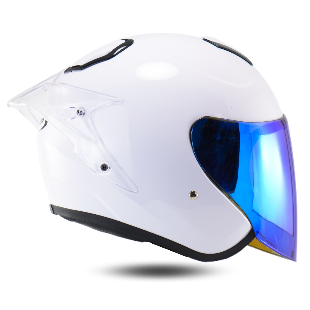 Helm Kyoto Bip Plast Spoiler Paket Ganteng Kaca Blue