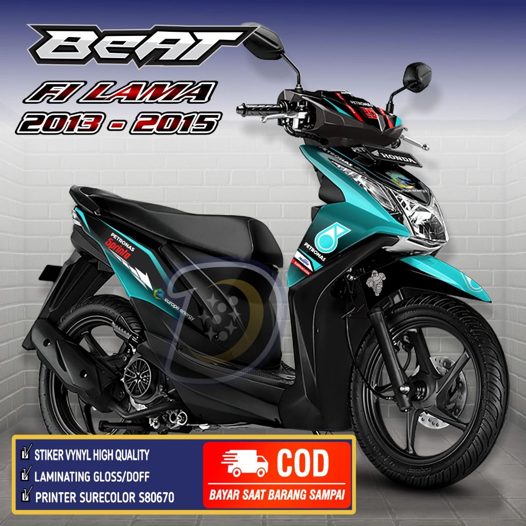 Stiker BEAT FI Lama 2013 2015 Decal Beat Fi Old Striping Beat Fi Lama Petronas