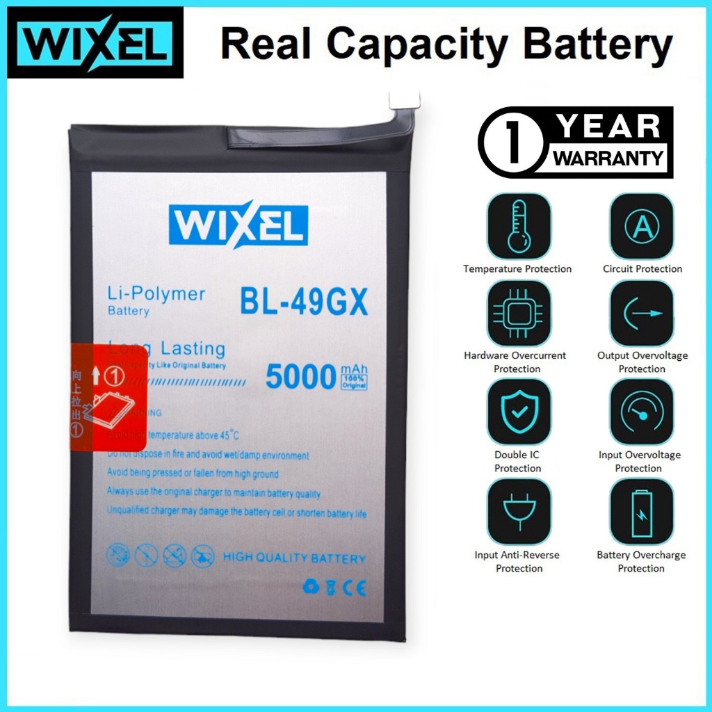WIXEL Baterai BL-49GX BL49GX Infinix Smart 5 X657 X657B X657C Note 7 Lite X656 Note 7 X690 X690B Note 10 X693 Hot 11S X6812 X6812B Batre Double Power Batrai Battery Original HP Handphone Ori Dual