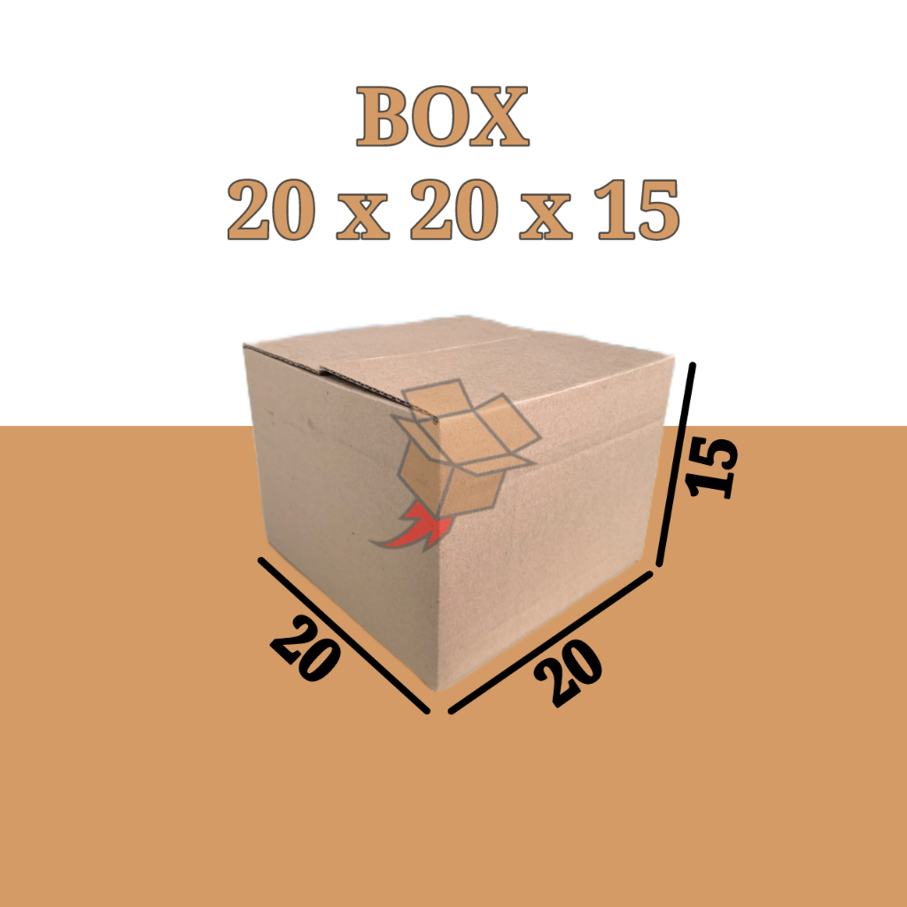 

Kardus Polos Karton Box Coklat DieCut 20x20x15