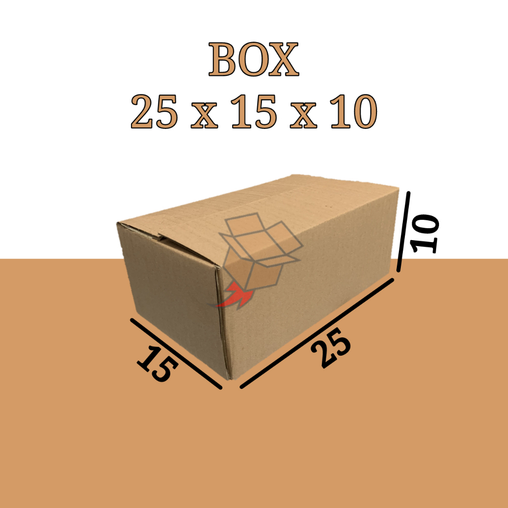 

Kardus Polos Karton Box Coklat DieCut 25x15x10
