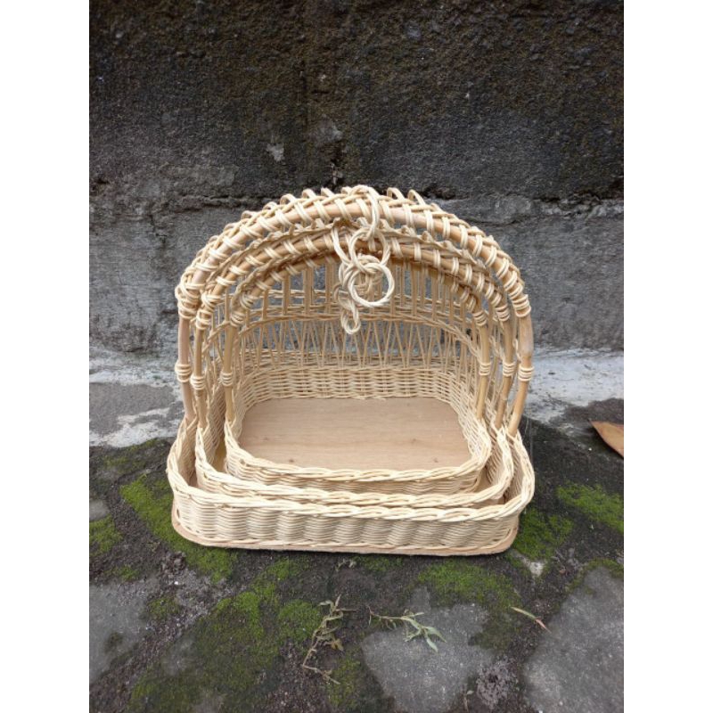 1 set Keranjang ayun | Keranjang ayunan | Keranjang Rotan | Keranjang bulat