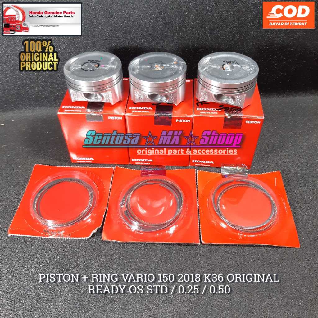 [ VARIO150 2018 ] PISTON + RING PISTON VARIO150 K36 READY OS STD | 0.25 | 0.50 ORIGINAL HONDA AHM