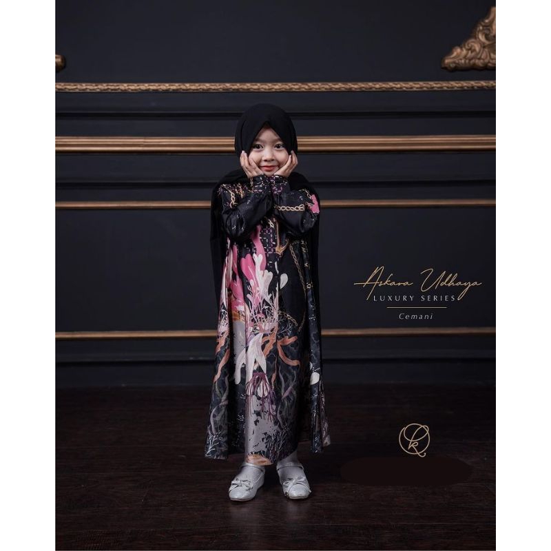 Gamis Anak Kiciks Askara Udhaya Cemani 4Y