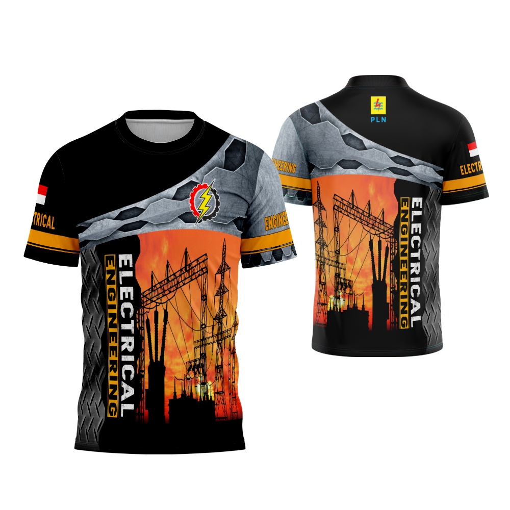 Baju Kaos Jersey PLN LISTRIK PINTAR Fullprint /Baju PLN Power Listrik Indonesia (Free Custom/Reques)
