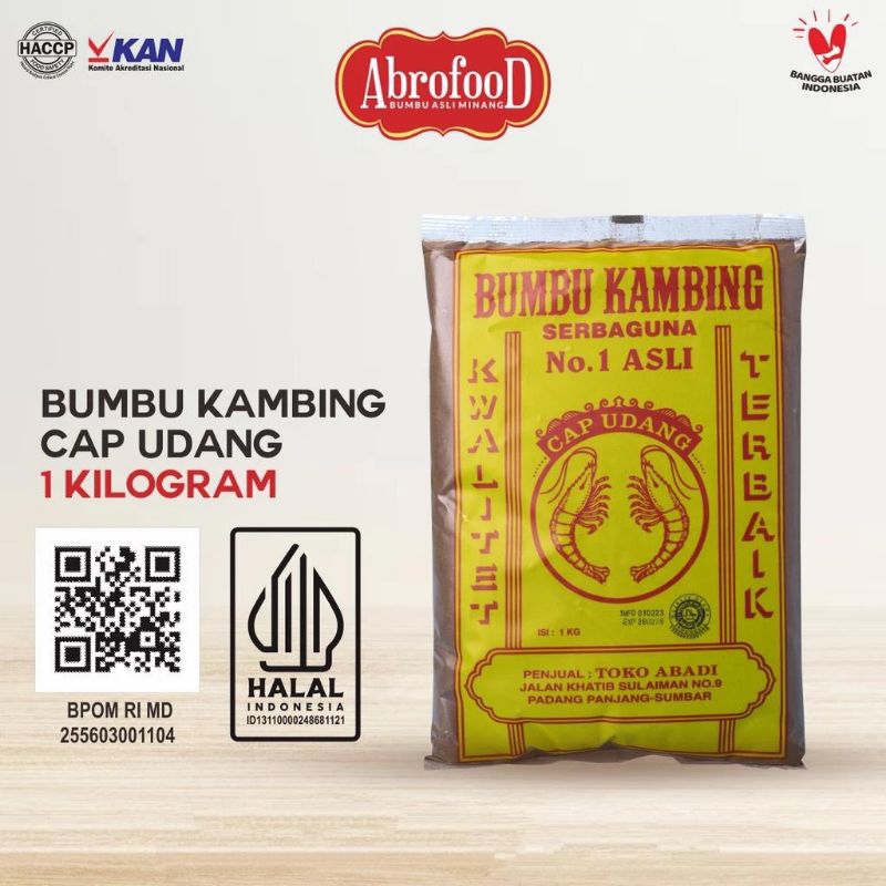 

( 1 kilo ) Bumbu Kambing Cap Udang kemasan 1kg