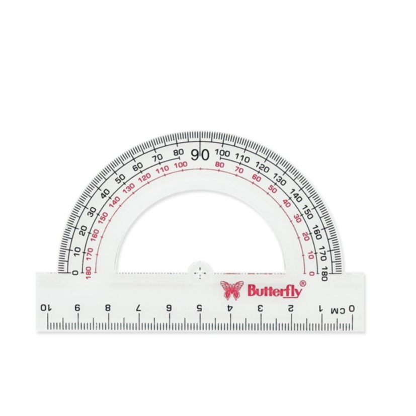 

PROTRACTOR / BUSUR DERAJAT / BUSUR ACRYLIC / BUSUR BENING / BUSUR BUTTERFLY 180 DERAJAT 10 CM (180 / 10 CM) LUBANG