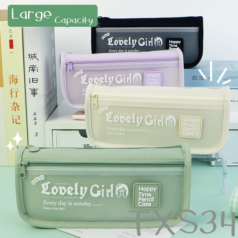 

Pencil box lovely girl kotak pensil lucu big pencil organizer bag kotak pensil besar muat banyak