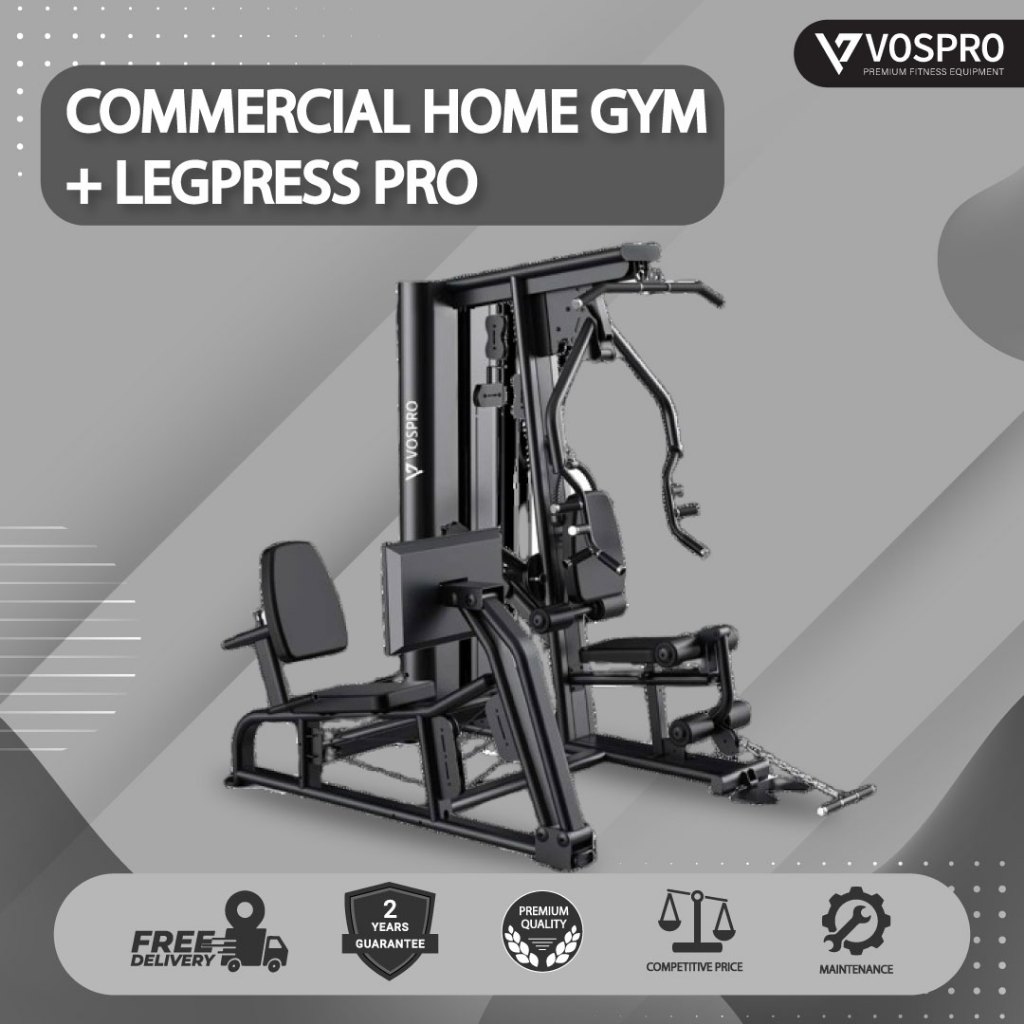VOSPRO COMMERCIAL HOME GYM Pluss LEGPRESS PRO Type L133 Multifungsi Alat Olahraga Fitness Import Komersial