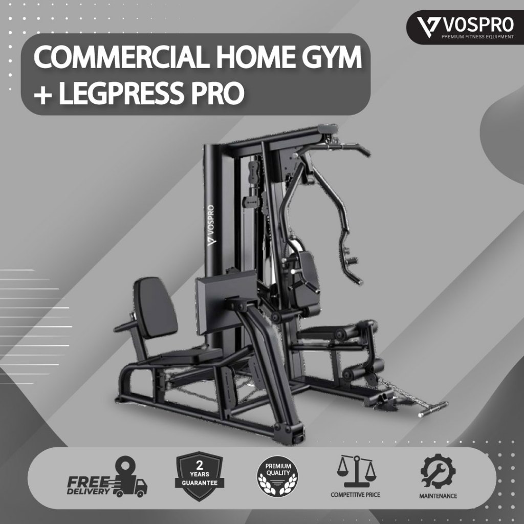 VOSPRO - Alat Fitness COMMERCIAL HOME GYM + LEGPRESS PRO Type L133 Multifungsi 2 sisi