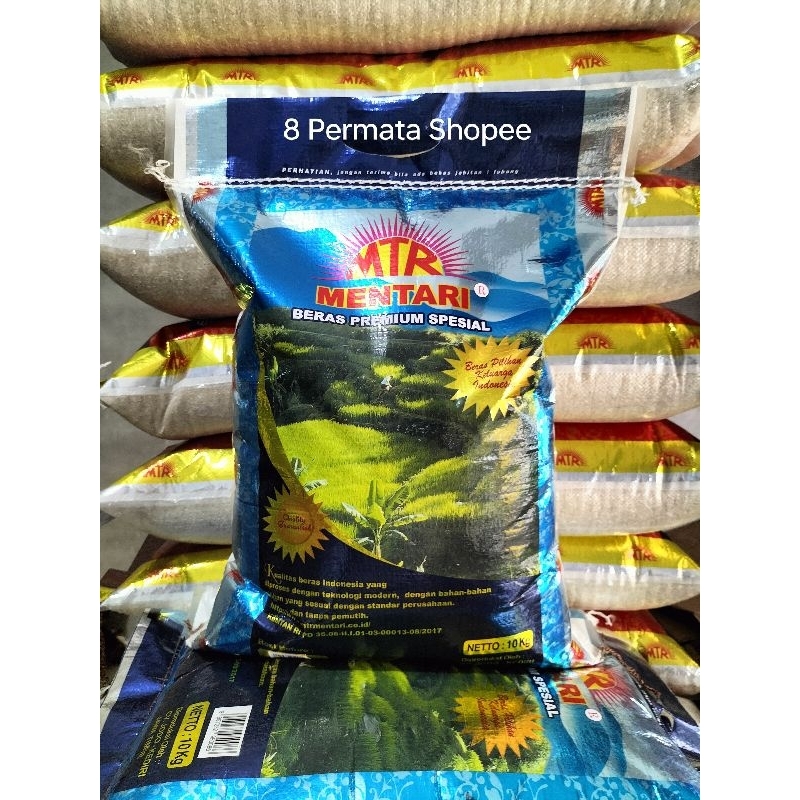 

Beras MENTARI BIRU 10KG Premium Kepala Utuh Pulen Putih