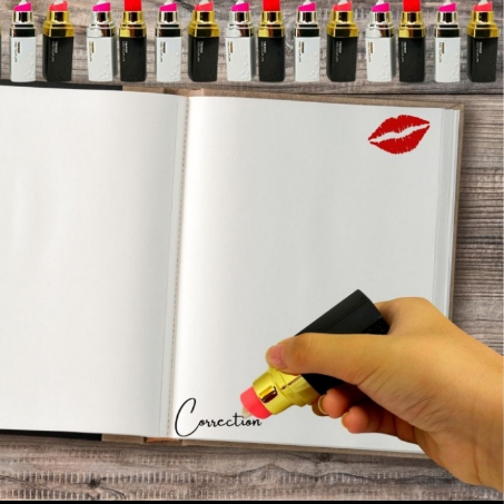 

Correction Tape / Tip-Ex Kertas Unik Model Lipstick - Hitam - Putih