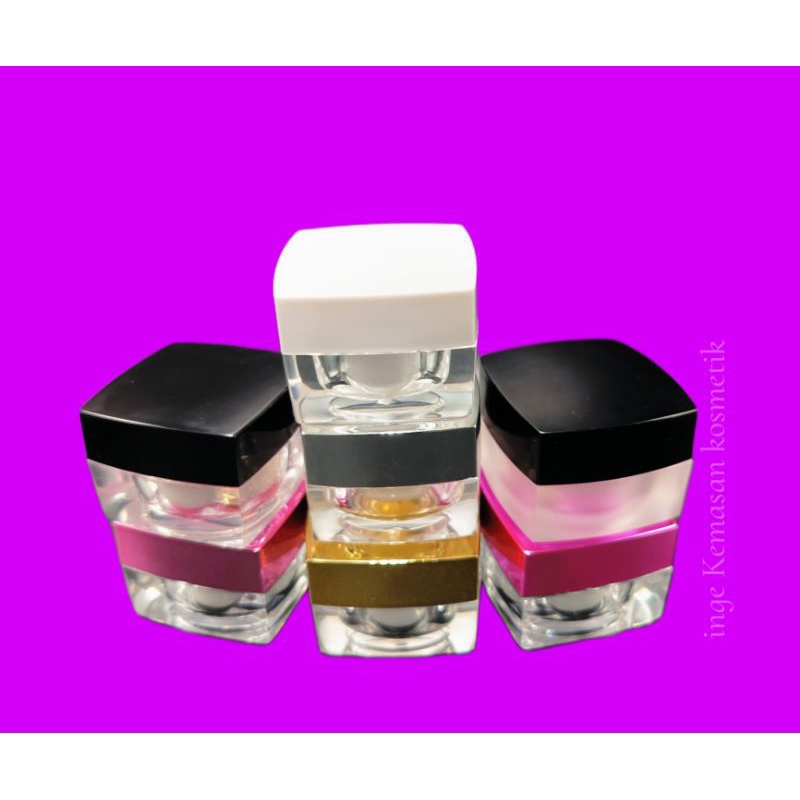 POT KRIM AKRILIK POT CREAM SQUARE KOTAK BENING 10 GRAM IMPORT
