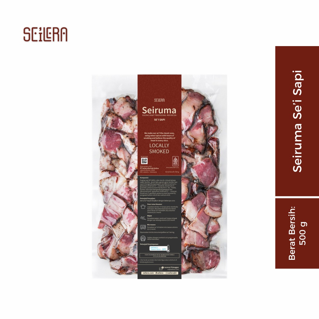 

SEIRUMA 500 gr - Sei Sapi / Daging Asap + Sambal Lu'at