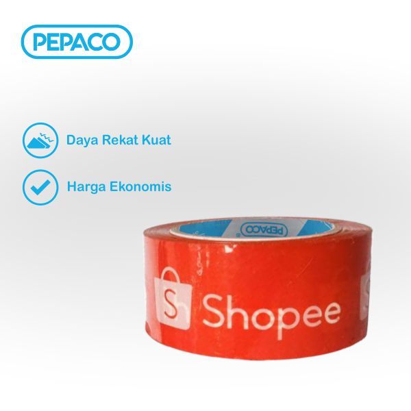 

Lakban Premium Printing Shopee, 48 MM x 50 M, Tebal Super Rekat