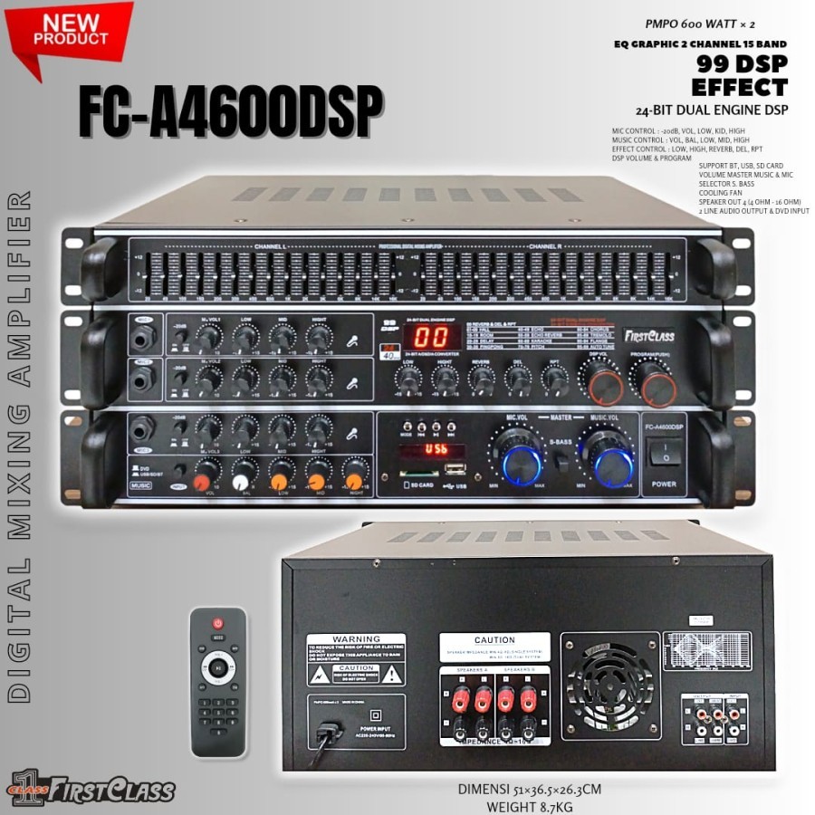 Power Amplifier Firstclass FC A4600 DSP Original Bluetooth FC A4600DSP