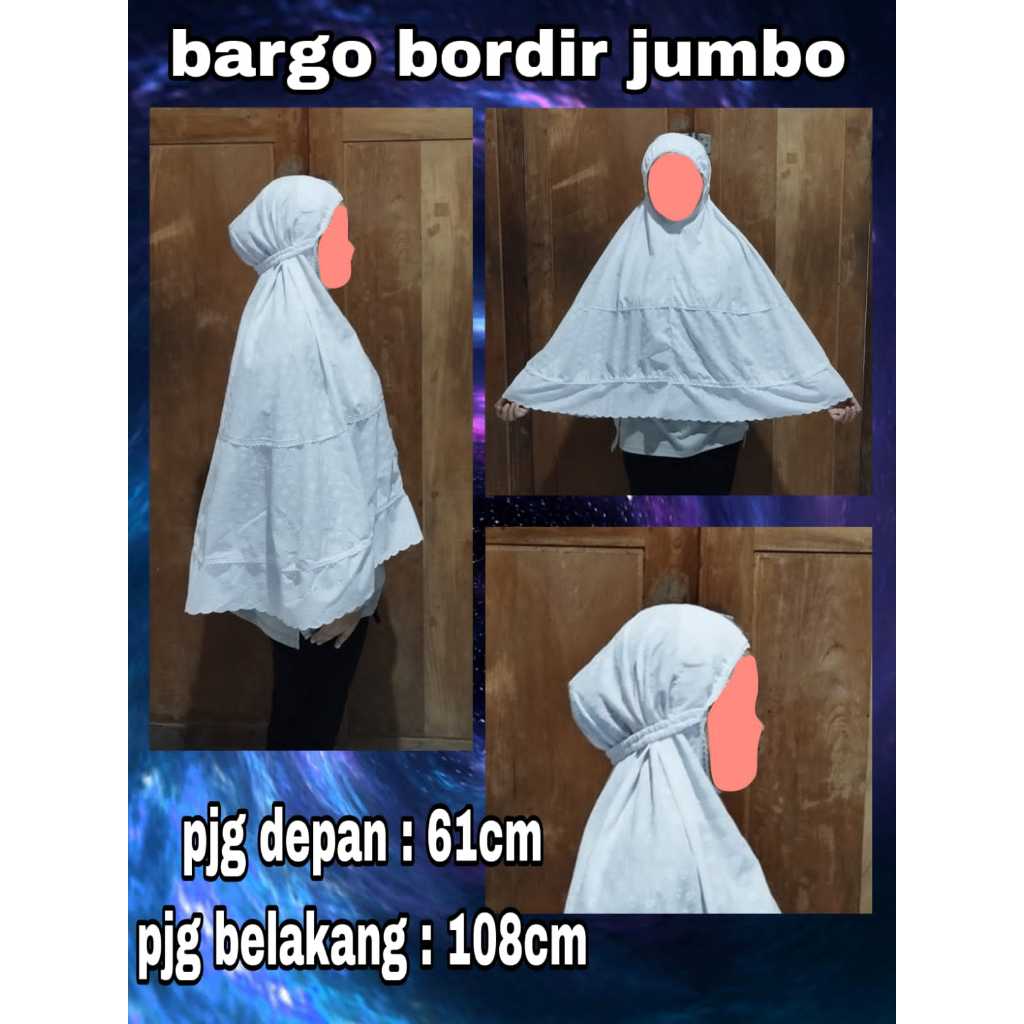bergo ihrom haji umroh wanita bordir jumbo