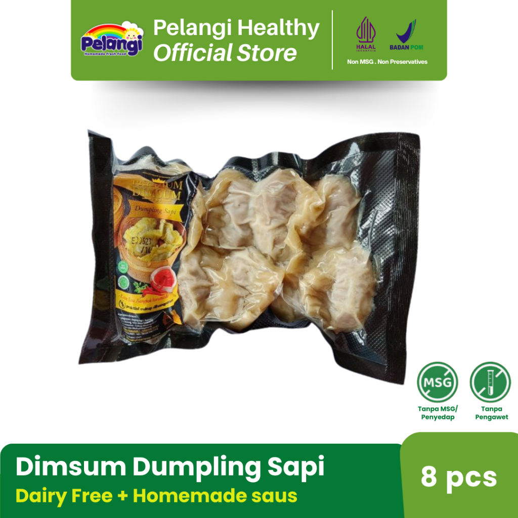 

PELANGI Dimsum Premium DUMPLING SAPI Plus Saos Dimsum Homemade Tanpa MSG Tanpa Pengawet 100% HALAL