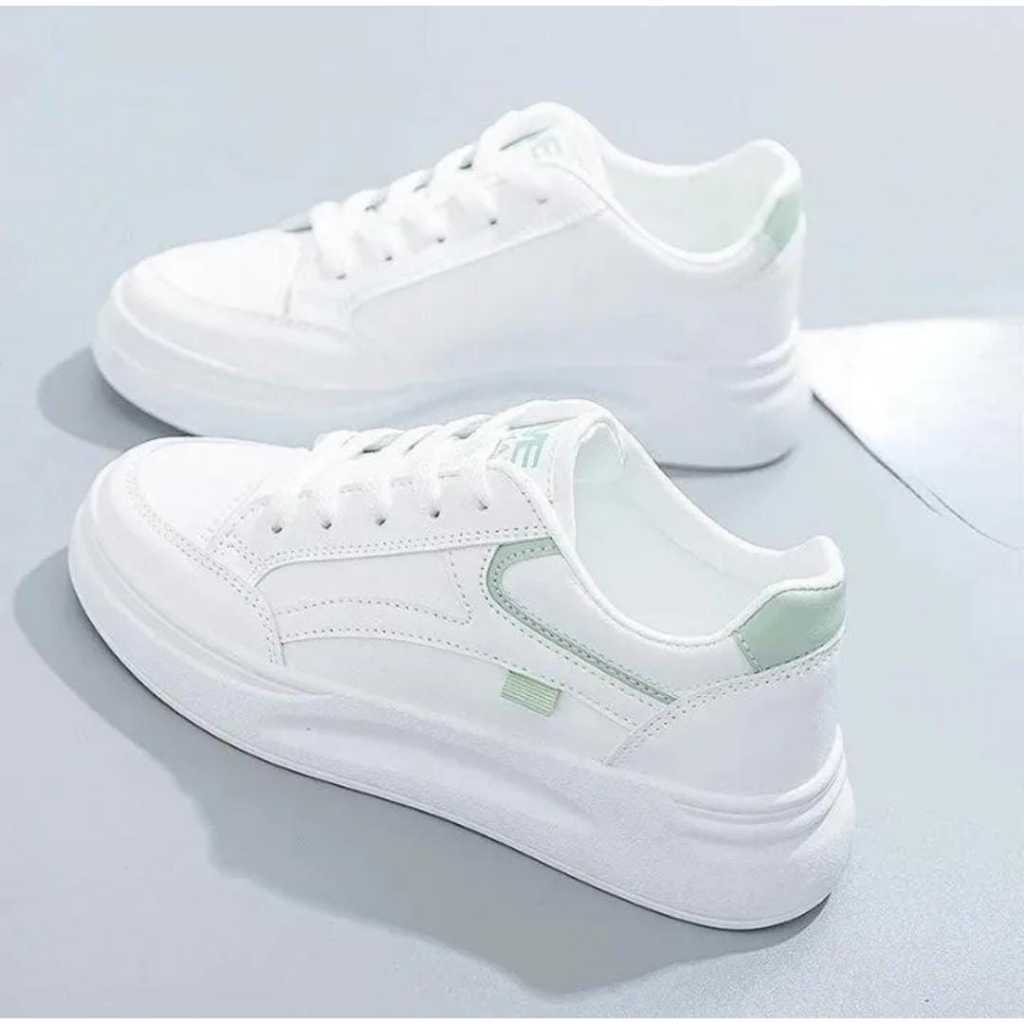 Sepatu wanita sneakers wanita sepatu tali sepatu putih sepatu kets wanita sepatu model terbaru