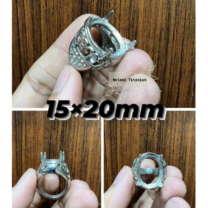 Ikatan Cincin Titanium Silver 15x20mm