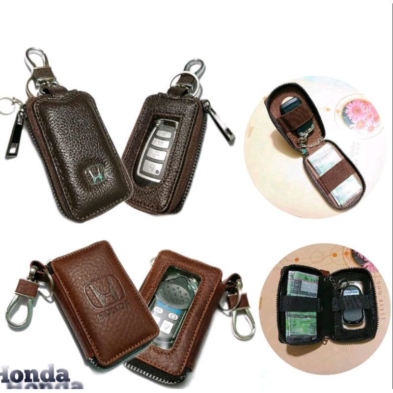 dompet kunci mobil remote keyless STNK HONDA dobel karet gantungan kunci mobil  HONDA