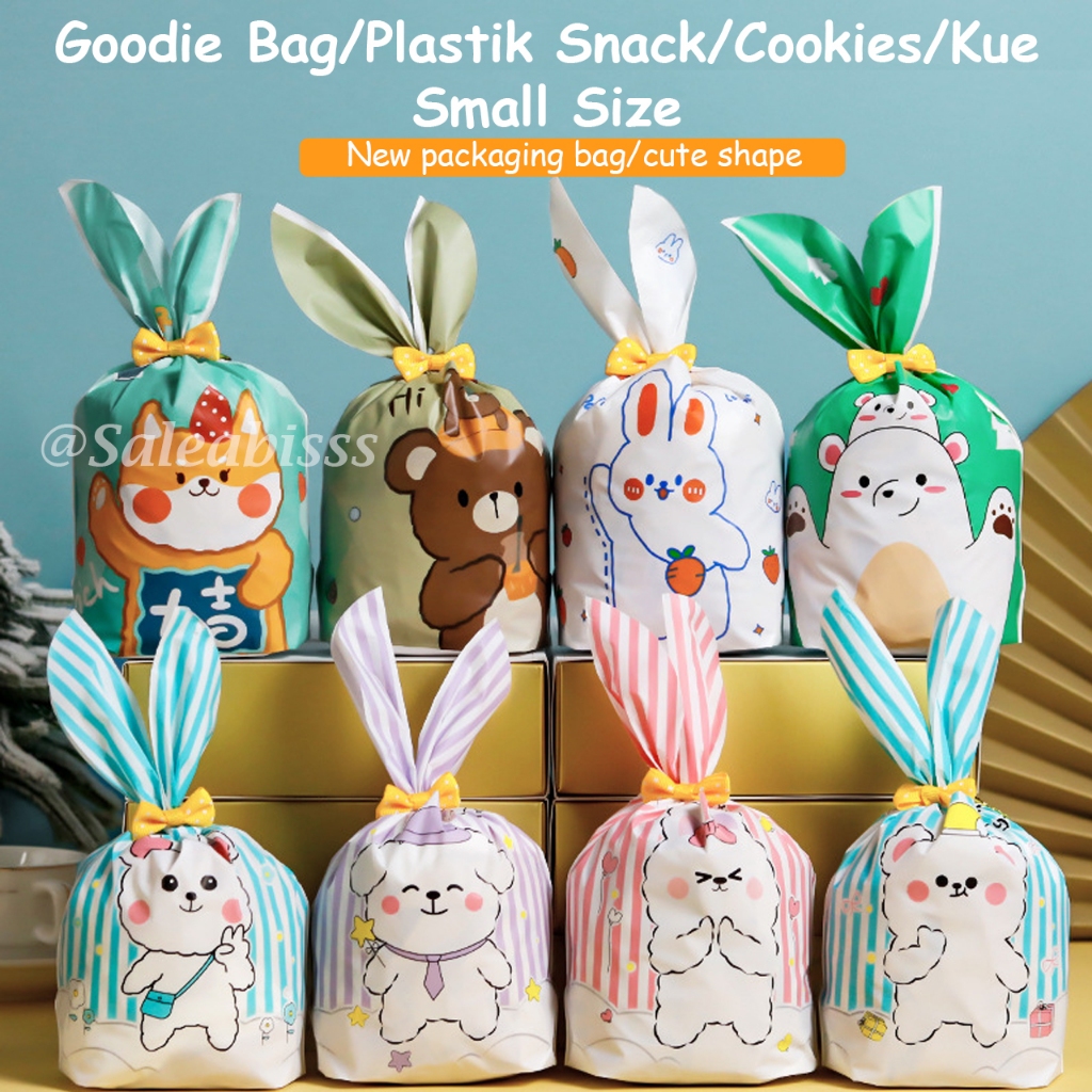 

(50PCS TANPA PITA)Goodie Bag/Plastik Snack/Plastik Cookies/Plastik Kue/Plastik Lucu Small Size 13,5cm*23cm