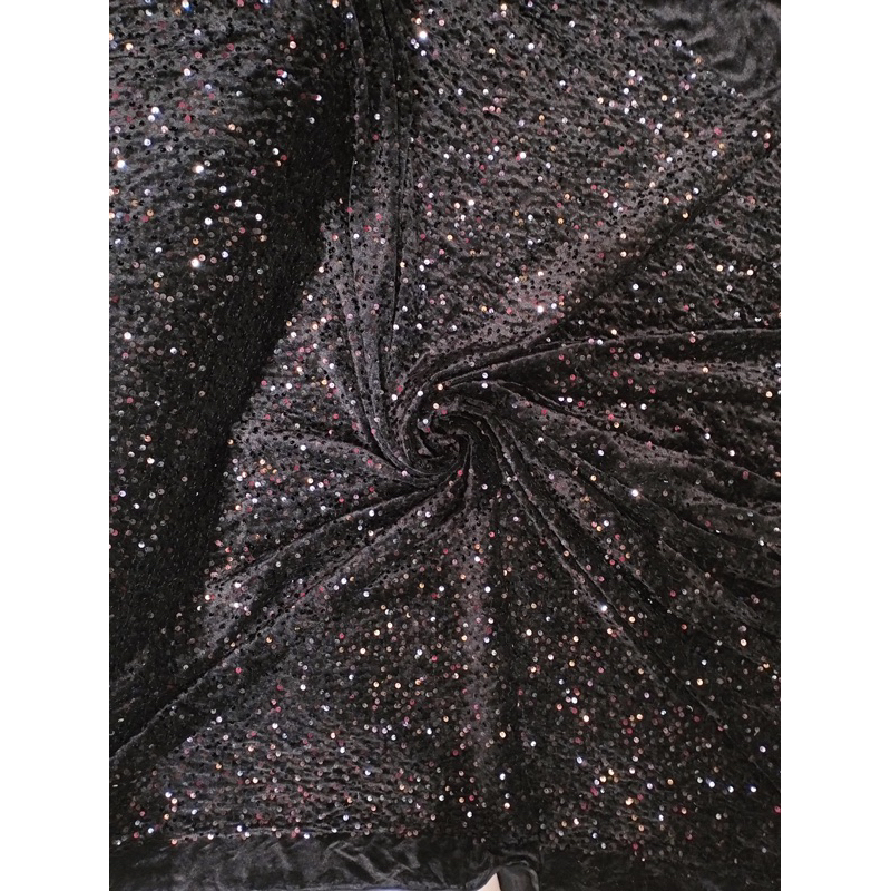Bahan kain buludru seribu payet/full payet piringan/buludru polos/kebaya wanita