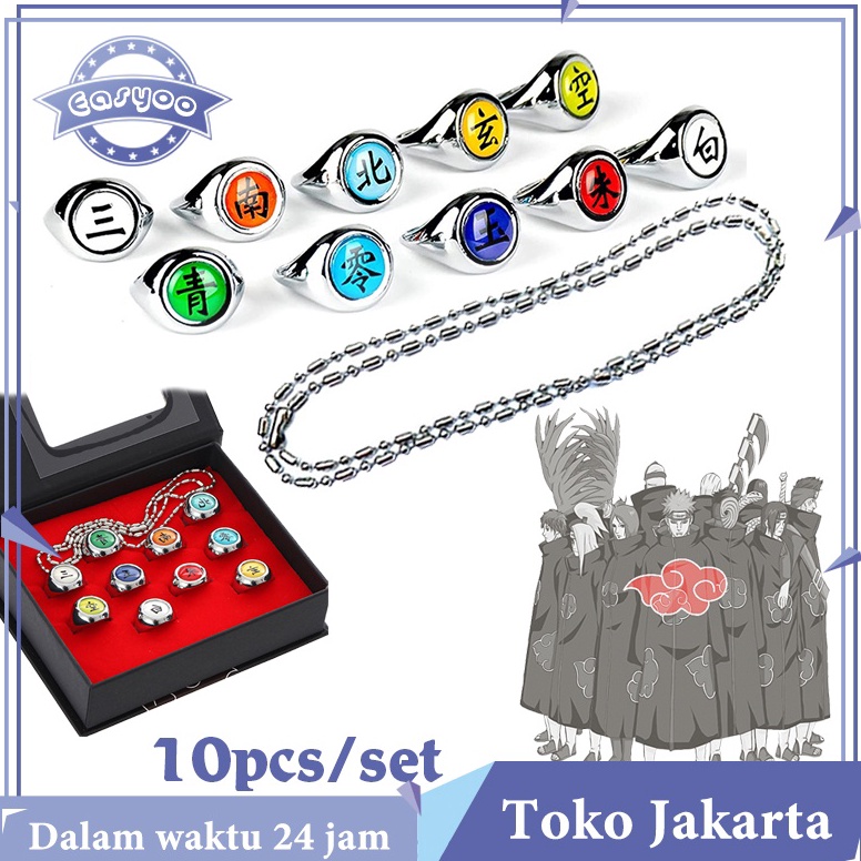 LANGSUNG ORDER Isi 1 Cicin Cincin Akatsuki Naruto Cincin Itachi Style Adjustable Party Accessories A