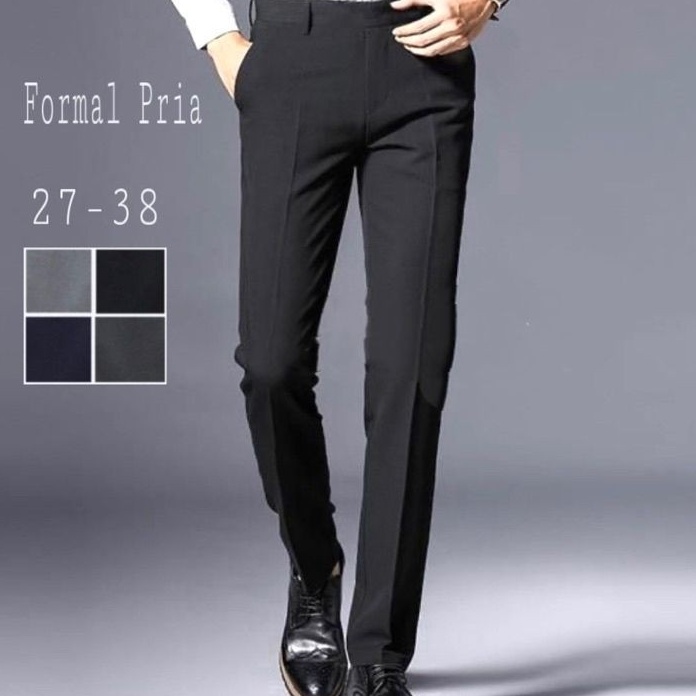 Terkini CELANA PANJANG KANTOR FORMAL PRIA SLIMFIT BAHAN DASAR KAIN WOLL KUALITAS