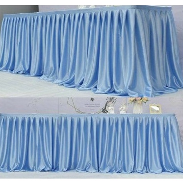 Diminati Dekorasi Meja Prasmanan Rok Meja pesta sudah Jahit Rempel Bergelombang