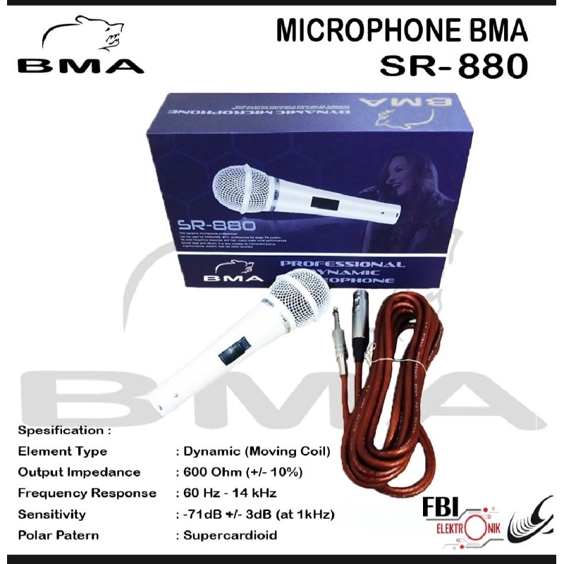 mic kabel bagus microphone bma sr 880 mic kabel bma mic putih