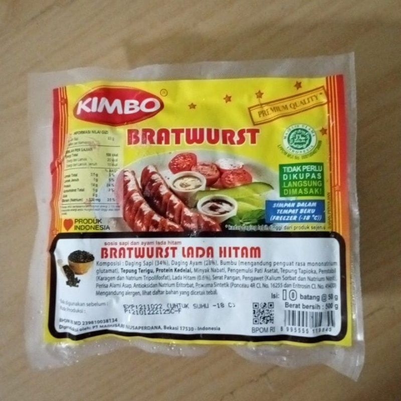 

kimbo sosis bratwurst lada hitam 500gram