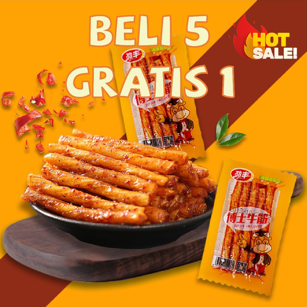 

HALAL-JING FENG-Latiao Mianjing Sayuran Vegetarian Tendon Makanan Ringan Impor Produk Kedelai Makanan Pedas