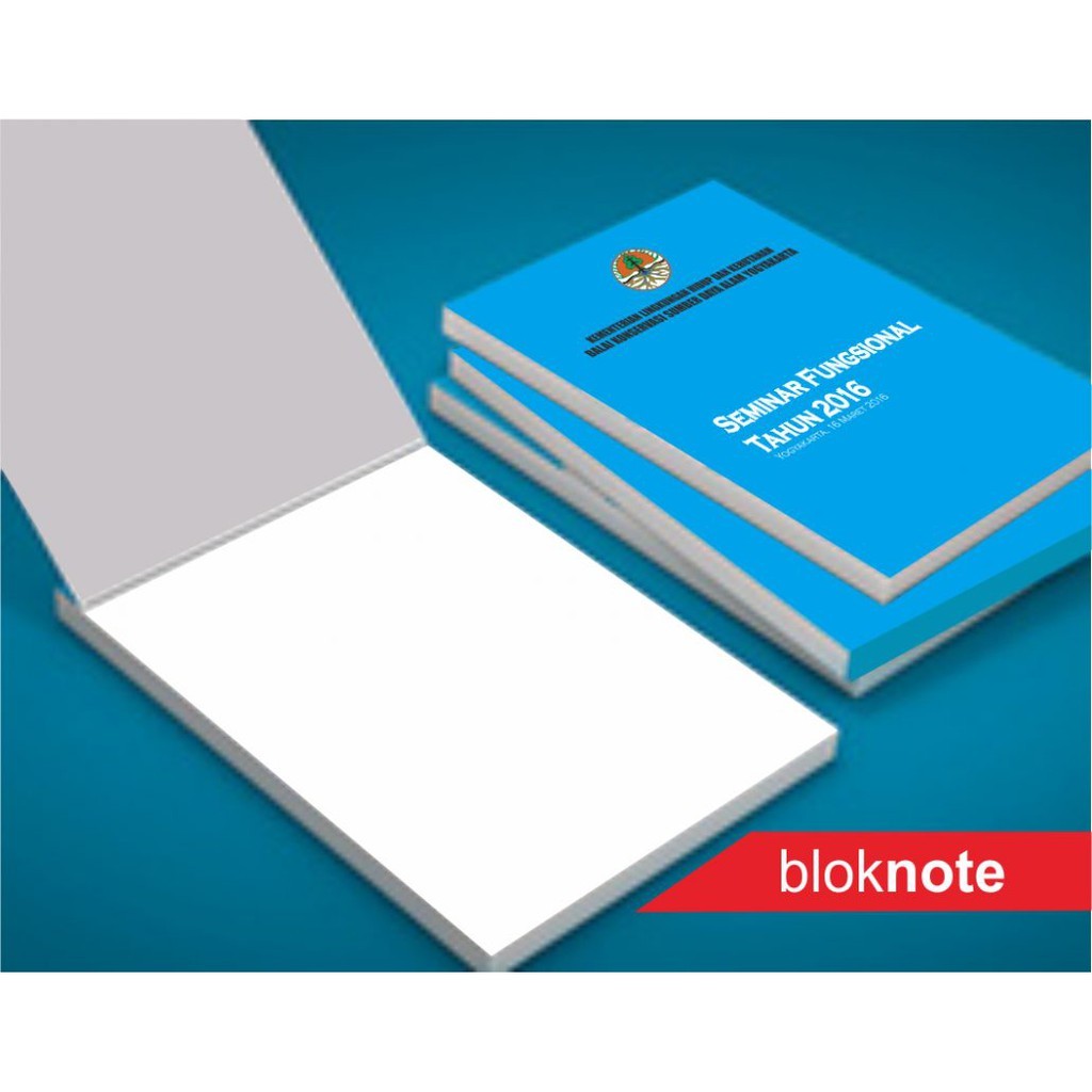 

Buku Blocknote A6 isi 50 lembar hvs polos cetak cover depan